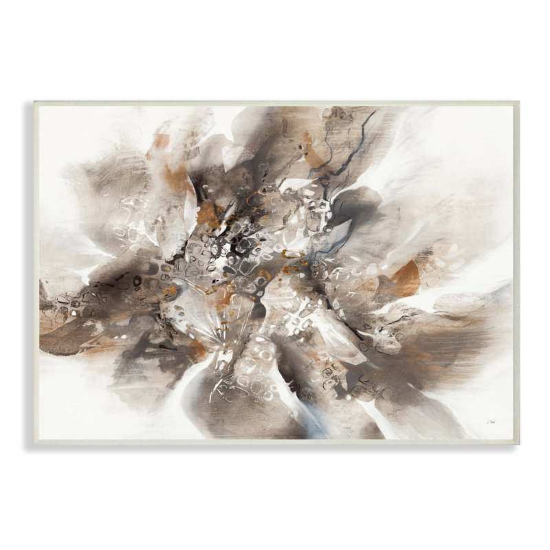 «Chaotic Abstract Brush Strokes», motifs de forme carrée par K. Nari - impression, H 13 po x l 19 po, Plaque murale