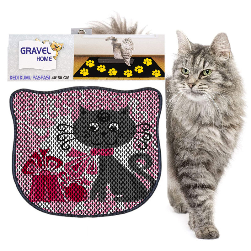 Tapis de litière durable pour chat, 15,7 po x 19,7 po | 50% PVC / 50% polyester, lavable à la machine et passer l'aspirateur | Parfait pour un nettoyage facile, conception antidérapante pour garder votre maison propre et fraîche, idéal pour les propriétaires d'animaux de compagnie