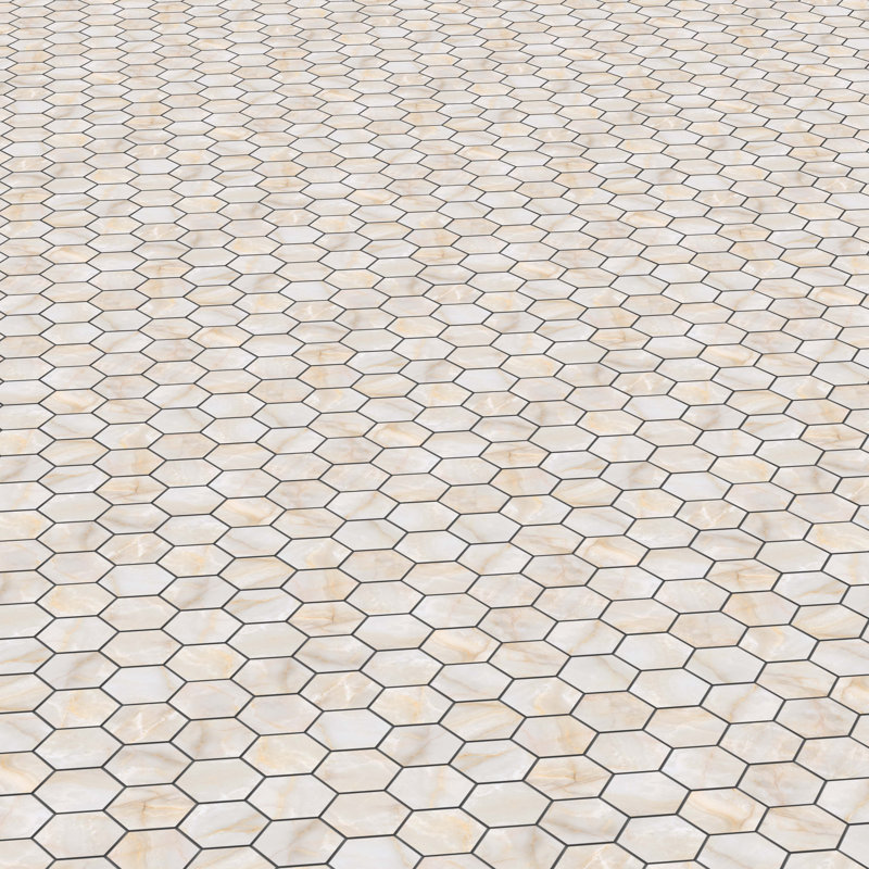 Onice Matte Hexagon Mosaic Wall & Floor Tile (.80 Sq. Ft. /Sheet), Cream