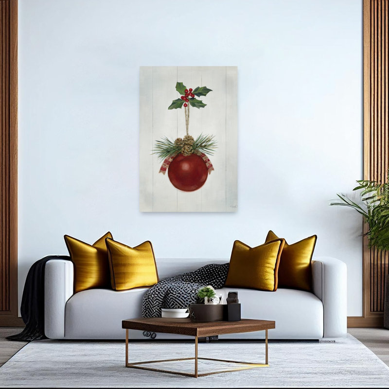 «Winter Berry Bauble Abstract Contemporary Landscape Nature», reproduction d'art murale, 60" H x 40" W