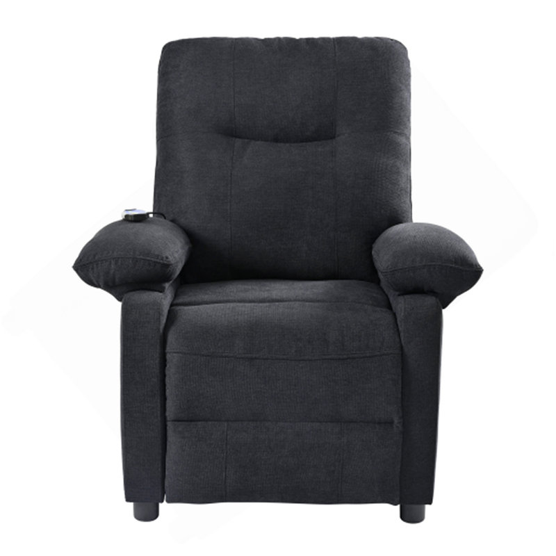 019-160°Recliner Chair for Elderly Seniors-Manual Push Back Reclining Chair with 8-Point Massage & Heating, Plush Chenille Fabric & Remote Control, Side Storage Pockets for Living Room, Bedroom