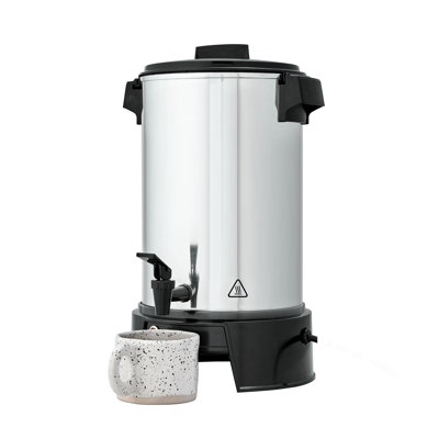 Commercial Coffee Urn, 40 Cup 6 L Hot Beverage Dispenser with Dripless Faucet, Quick-Brewing Commercial Coffee Maker, Automatic Temperature Control, for Catering, Party, Church & Restaurant