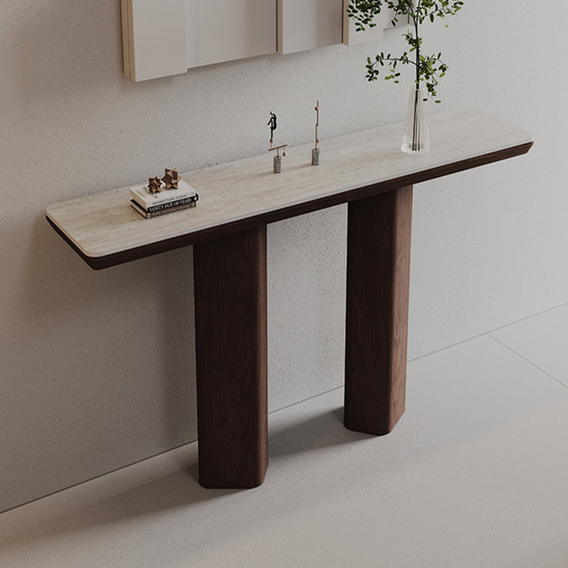 Modern simple sintered stone console table, 33.4" H x 55" W x 13.7" D