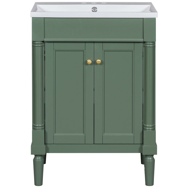 Meuble-lavabo 24 po avec lavabo supérieur, Vert