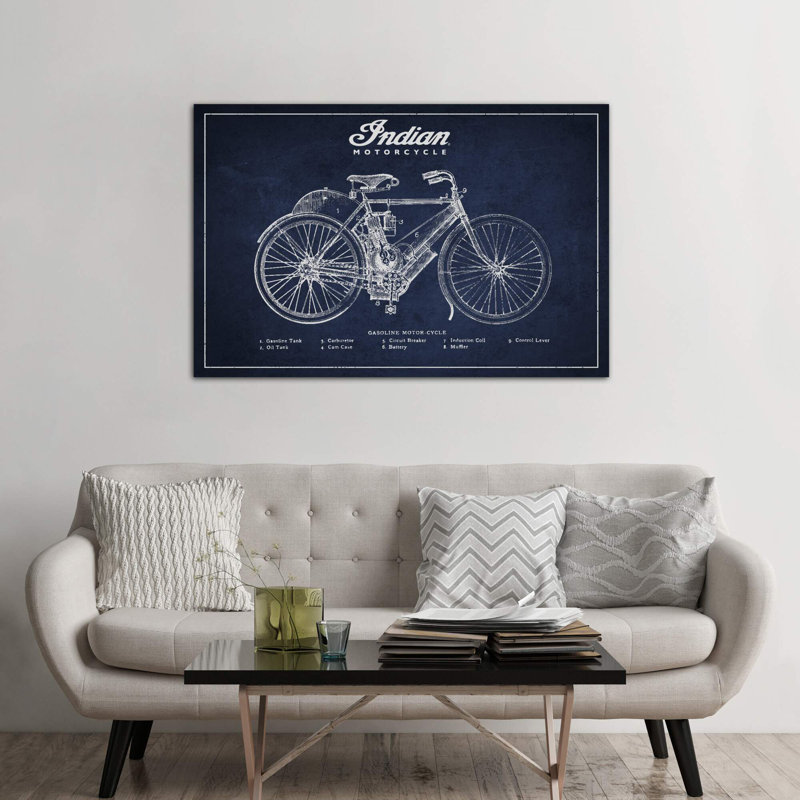 Indian Navy Blue Patent by Aged Pixel - Print on Canvas, 66.04 cm H x 45.72 cm W x 1.91 cm D, No Frame