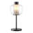22-inch Glass Shade Bedside Table Lamp Black