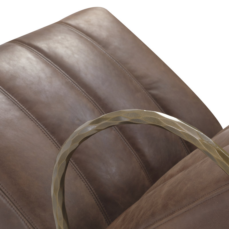 Zailah 27.5'' Wide Genuine Leather Accent Chair, Vintage Brown