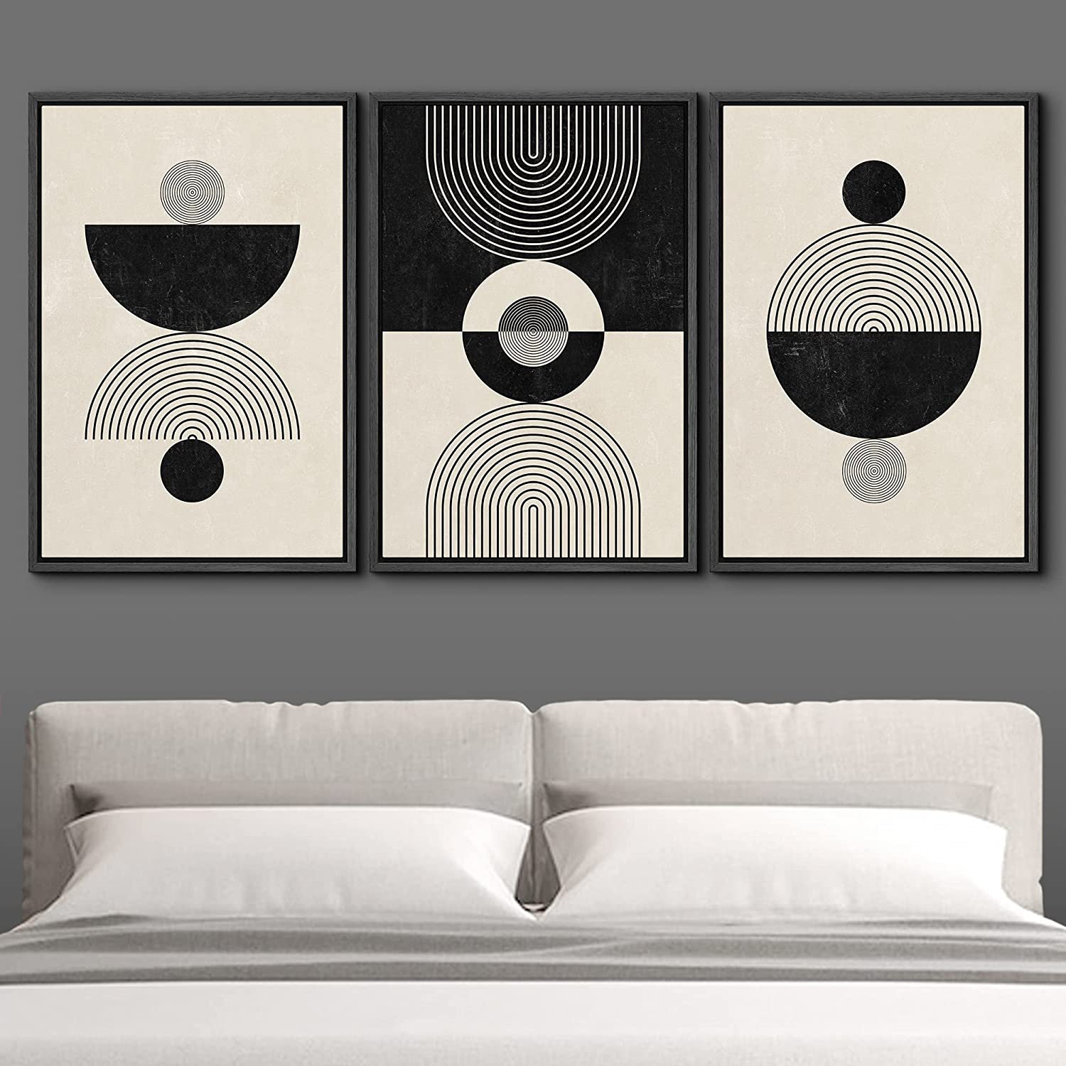 IDEA4WALL Framed Canvas Print Wall Art Set Geometric Black Tan Stripe  Polygon Landscape Abstract Shapes Illustrations Modern Art Decorative  Nordic For Living Room, Bedroom, Office Framed On Canvas Pieces Print  Wayfair