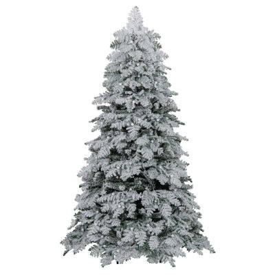  6 FT Pre-Lit Artificial Christmas Tree Hinged Snow Flocked Xmas Tree w/ 616 Mixed Branch Tips