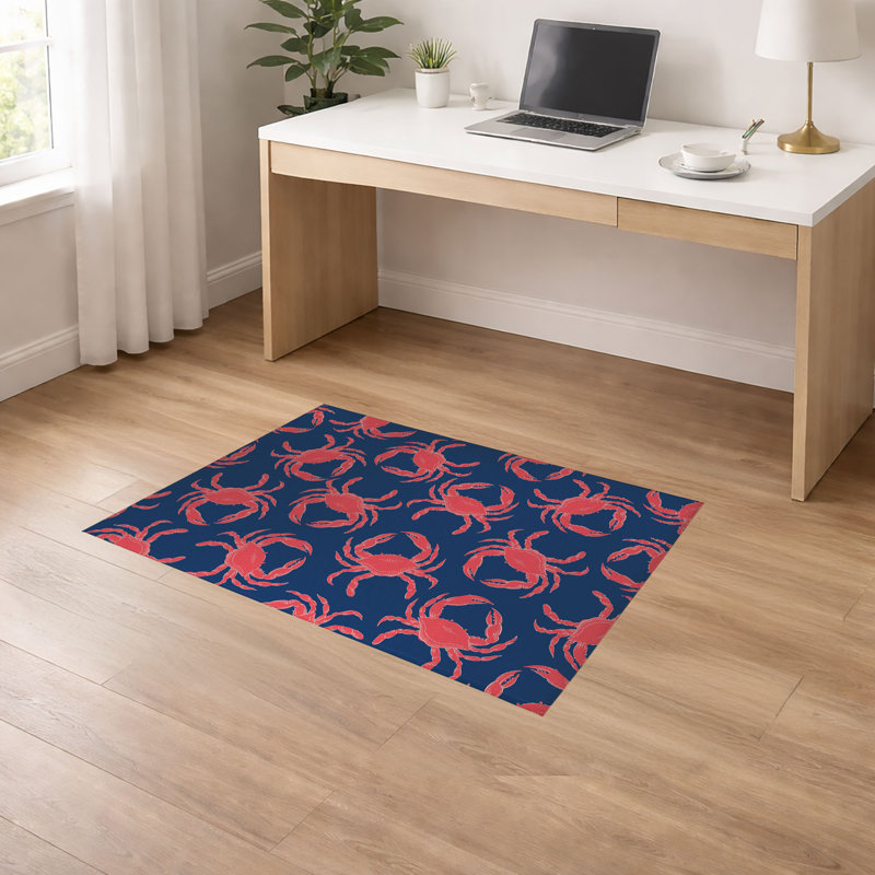Tapis de bureau léger antidérapant Crabby, L 60 po x P 36 po, Marine