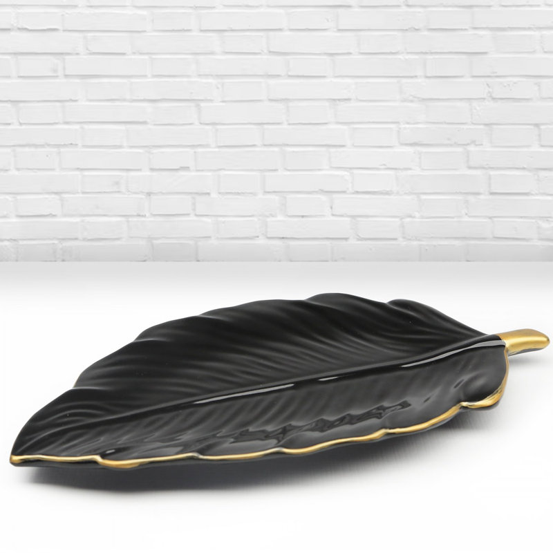 Lark Manor Gearld Ceramic Condiment Server, Black
