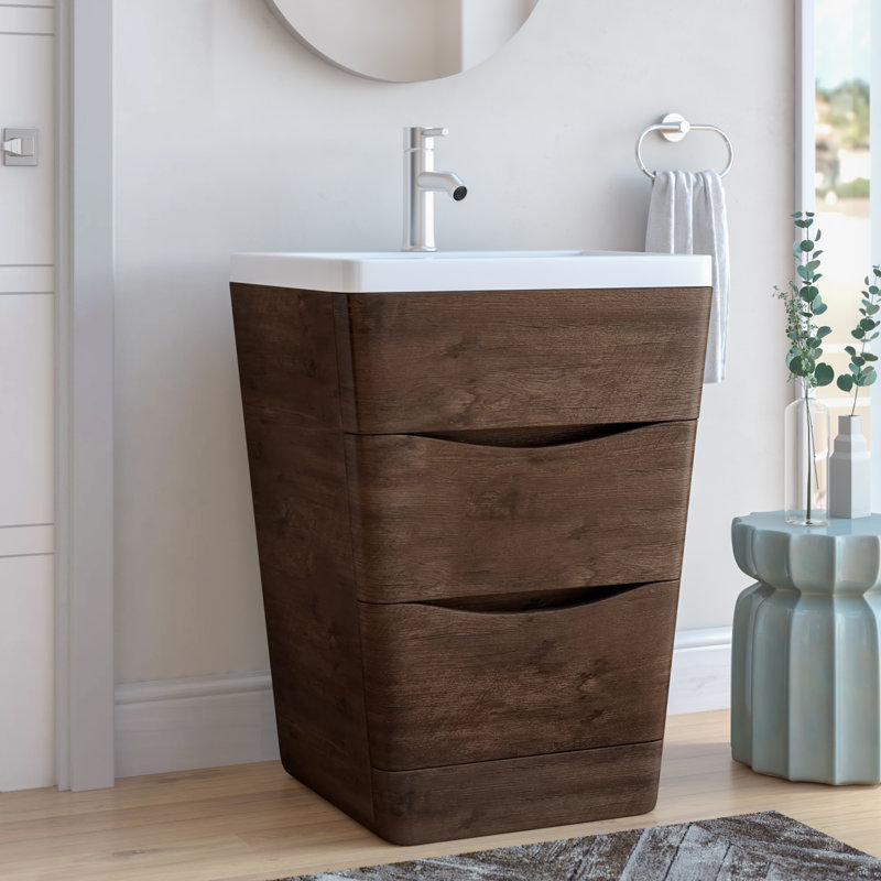 Ensemble de meuble-lavabo simple 25 po Caddric, Palissandre