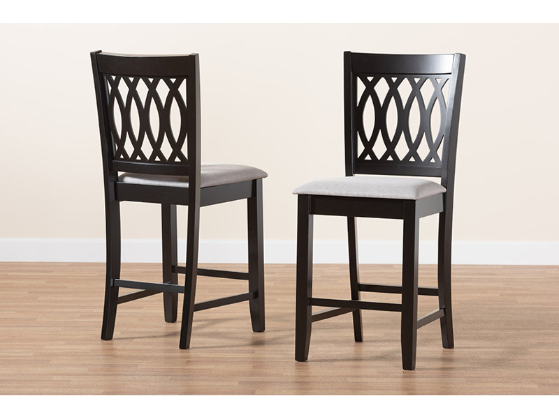 Tabouret de comptoir 25,4 po Britlynn, Polyester gris