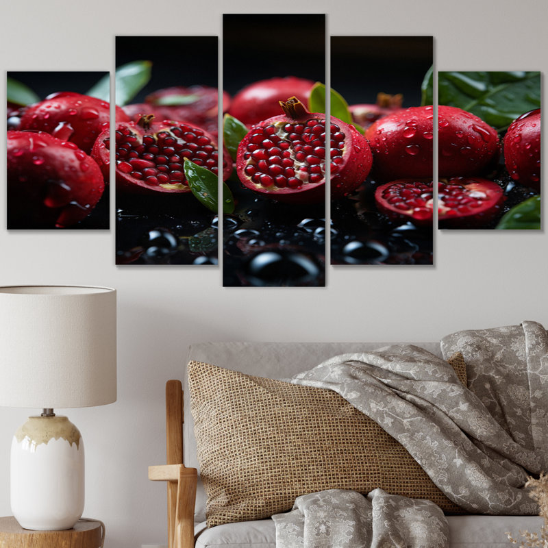Vibrant Pomegranates II Food & Beverage Wall Decor on Metal