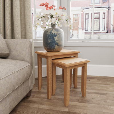 Gabon Fully Assembled Solid + Manufactured Wood Nest of 2 Tables