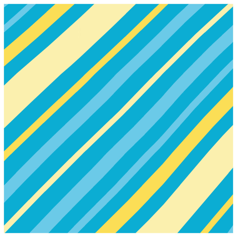 Coussins décoratifs bleus et jaunes à rayures diagonales, 14 X 14 pouces