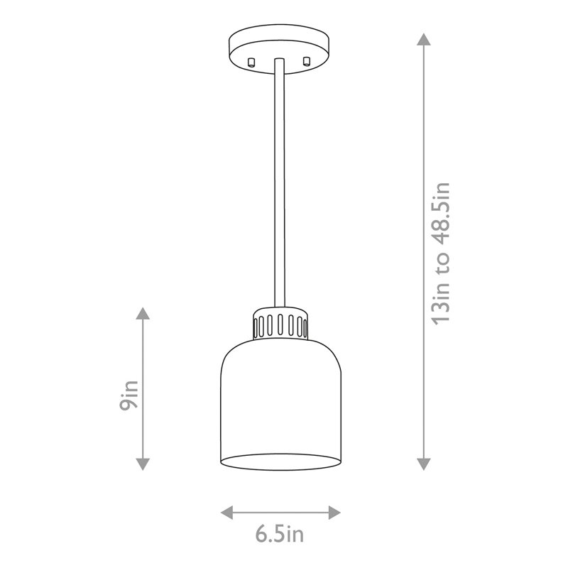 York 1 - Light Pendant, Black