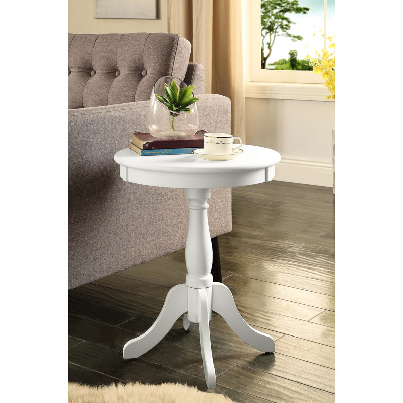 Table d'appoint blanche - plateau en bois synthétique avec une hauteur de 17,9 po x P 25,17 po et 7,9 lb pour ajouter de la chaleur à n'importe quel coin Tablier délicat facile à assembler