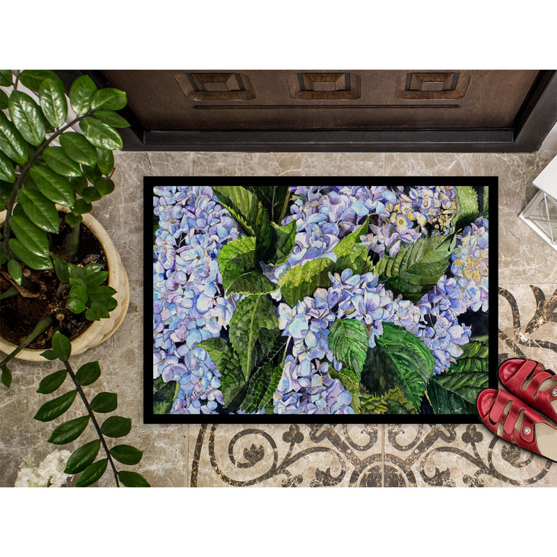 Tarkio Non-Slip Floral Indoor / Outdoor Doormat, Rectangle 1'6" x 2'3"