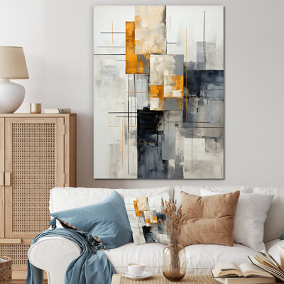 «Gray Abstract Cityscape 1 - Abstract Collages», art mural