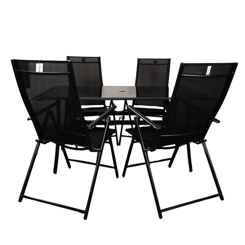 Cedrice 4 - Person Patio Dining Set Rectangular Table
