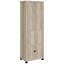 Tour multimédia en bois d'ingénierie, aspect pin vieilli, 3 étagères, 4 espaces de rangement, idéal pour les petits espaces. Étagère en pin, gain d'espace, rangement pour livres et objets de décoration.