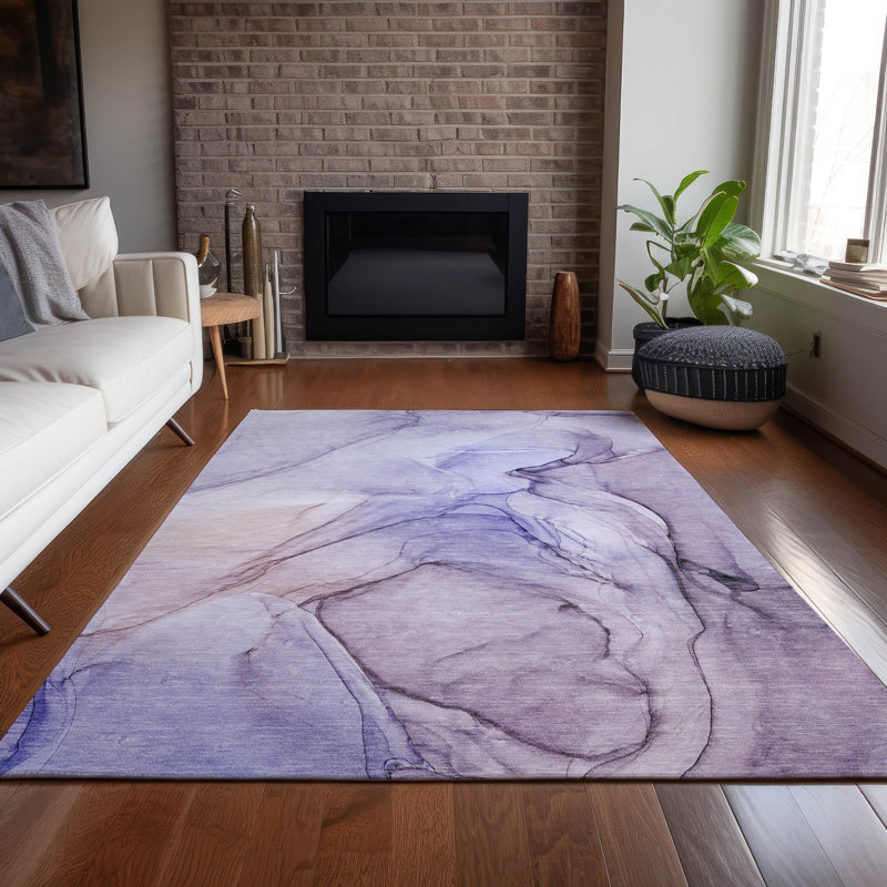 Alfonzo Washable Abstract Indoor / Outdoor Rug, Rectangle 5' x 7'6"