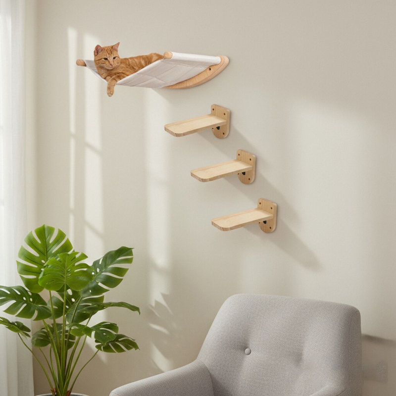Cat Hammock Bed with 3 Steps Set