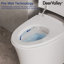 Toilette allongée sans réservoir avec lavage par massage chaud et froid, chasse au pied / occultant, veilleuse douce, conception à deux tons, confort avancé