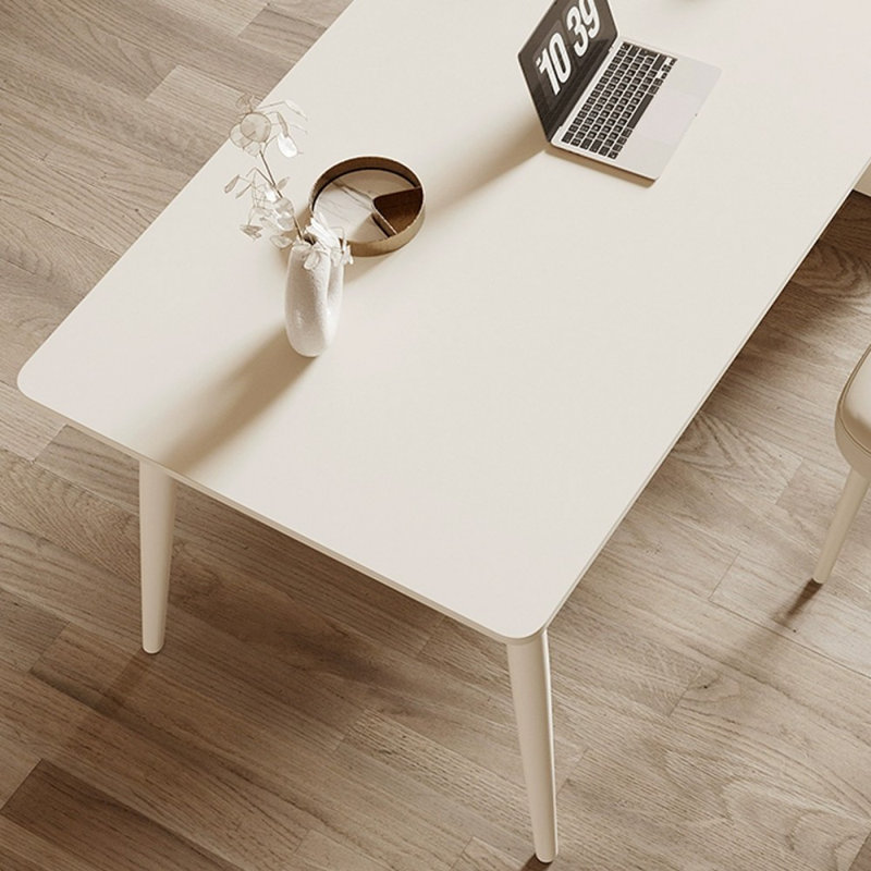 Bureau blanc rectangulaire en bois manufacturé avec 3 tiroirs, H 29,53 po x l 70,87 po x P 35,43 po, Retour à droite
