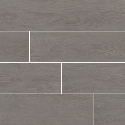 Arden Flint 8 in. x 47 in. Matte Porcelain Wood Look Floor and Wall Tile