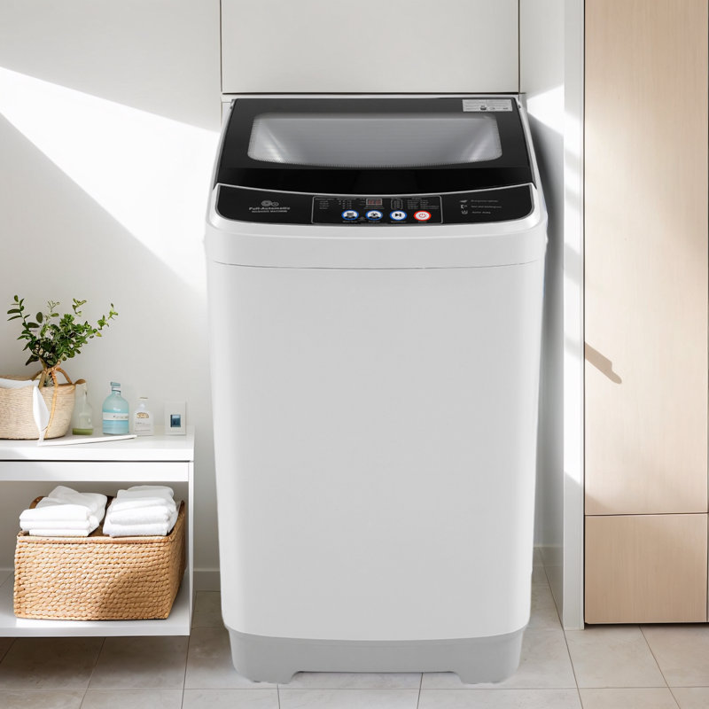 Delia 2,4 pi³ Laveuse portative haute efficacité en blanc / noir, Blanc / noir