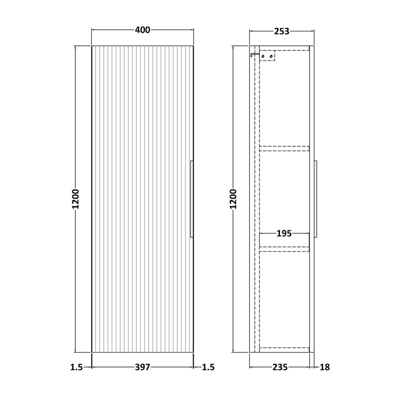 Fluted Wall Linen Cabinet
