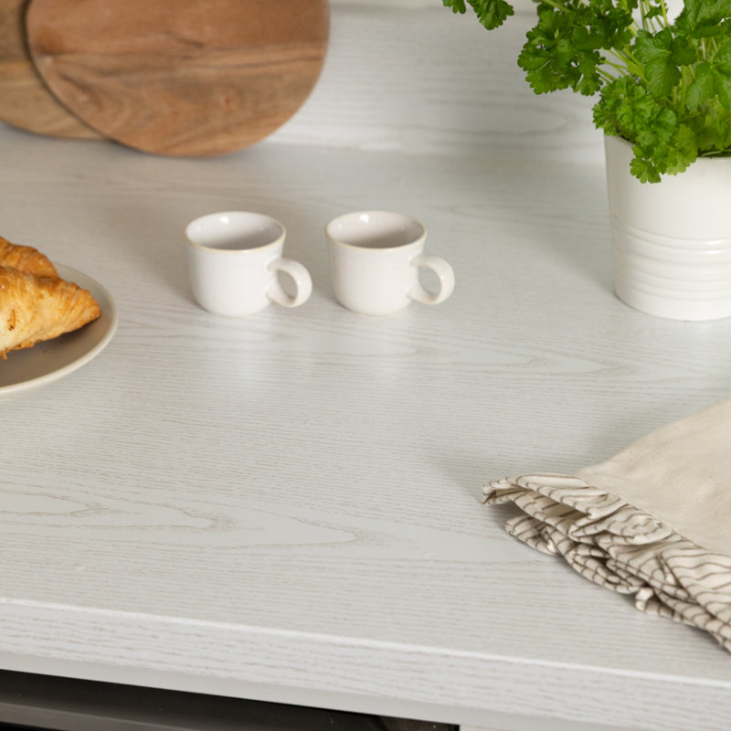 McCook 67.5cm x 2m Woodgrain Self-adhesive Vinyl Wrap for Doors and Worktops, Pearlwood White