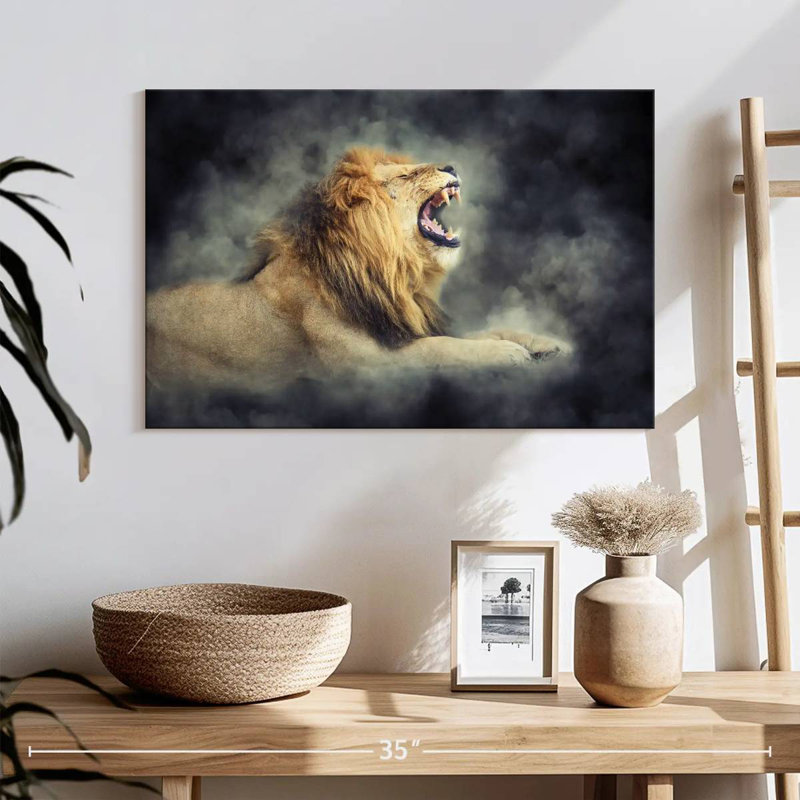 Lion sauvage brumeux Brampt, H 16 po x l 24 po