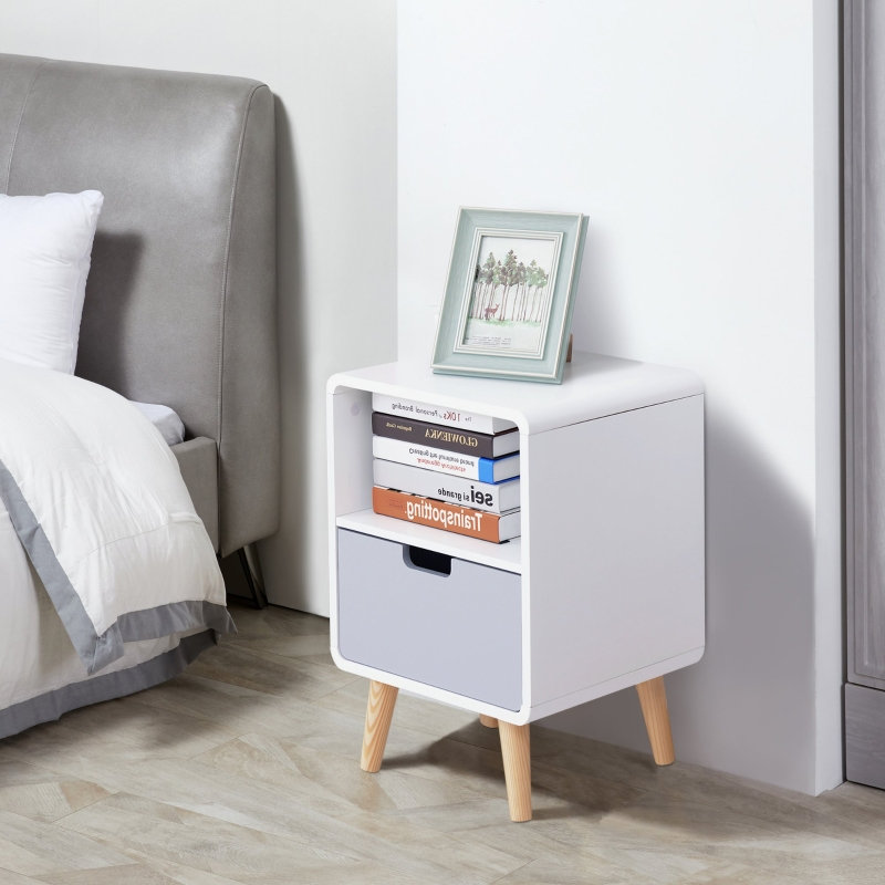 40cm W Engineered Wood Bedside Table