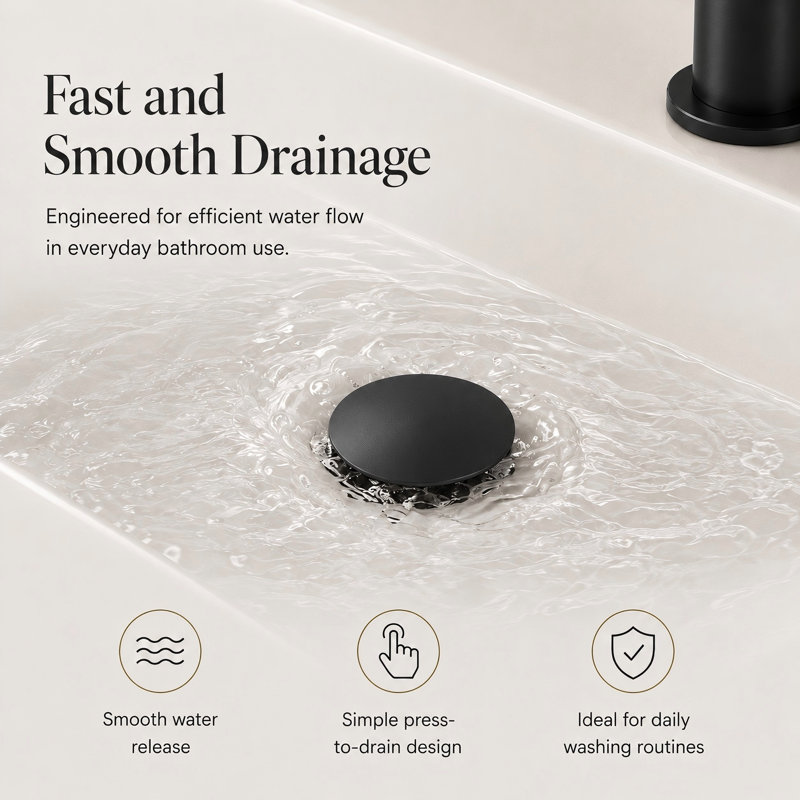 Bathroom Sink Pop-Up Drain With Overflow
