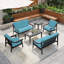 Ensemble de patio pour six personnes avec coussins et deux tables Marlo-1541670370-1541670380