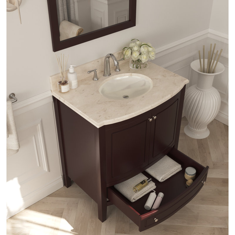 Ensemble de meuble-lavabo simple 32 po Augustin, Brun, Beige