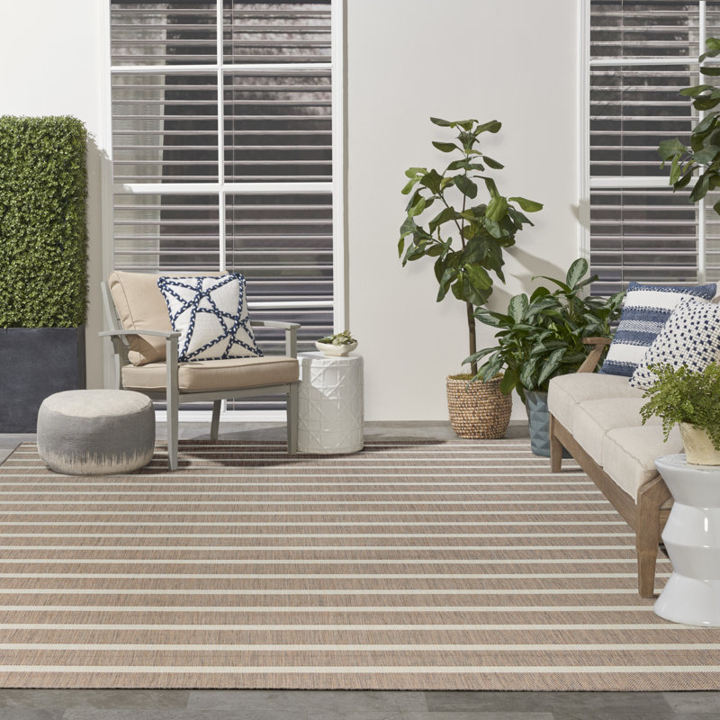 Tapis intérieur / extérieur rectangulaire Shaila, Jute / ivoire, Rectangle 9 pi x 12 pi