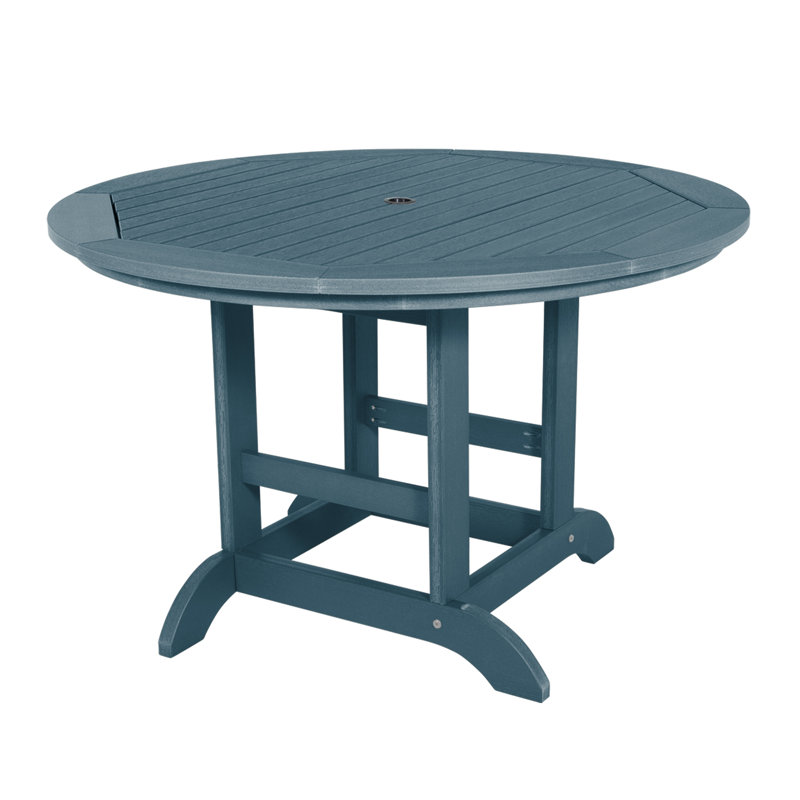 Tillmanns Plastic Round Dining Table in Dining Height (30"), Nantucket Blue, 30" H x 48" L x 48" W