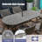 Patio 84"L Metal Dining Table With Umbrella Hole