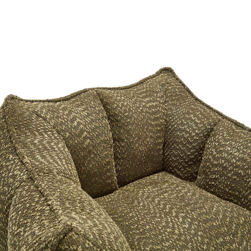 Thaloria Bean Bag Chair Lazy Sofas, Olive Green Chenille, 23.23" H x 38.58" W x 31.5" D