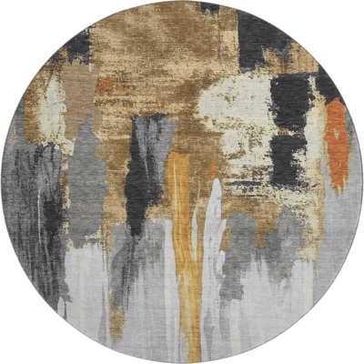 Premium Machine Washable Mouton AMF1979 Abstract Rug