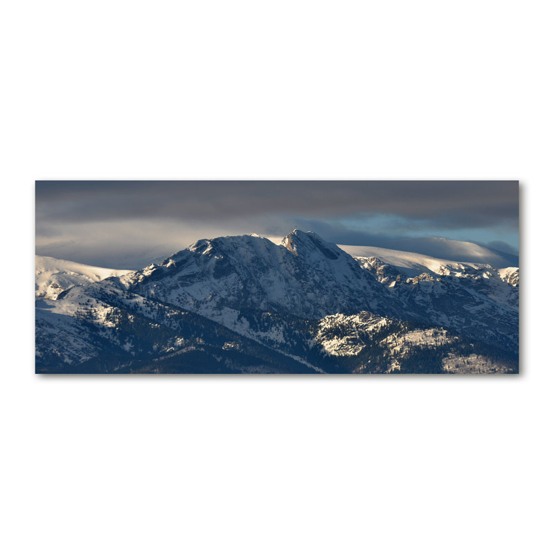 Giewont In The Winter - No Frame Print on Glass, Canvas, 50cm H x 125cm W x 2cm D