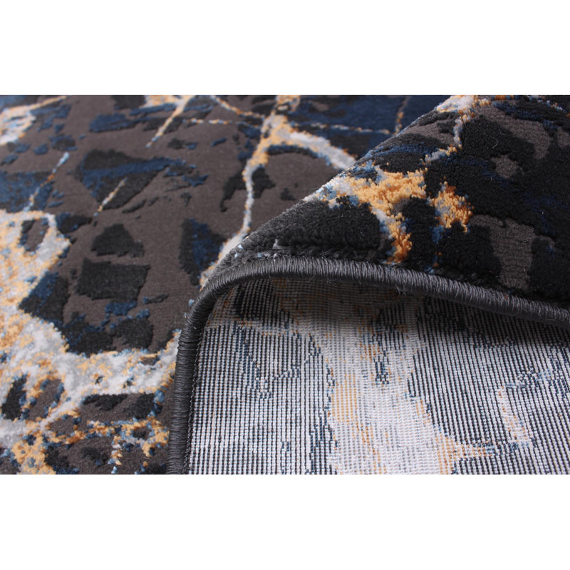 Tapis noir en marbre, Rectangle 8 pi x 10 pi