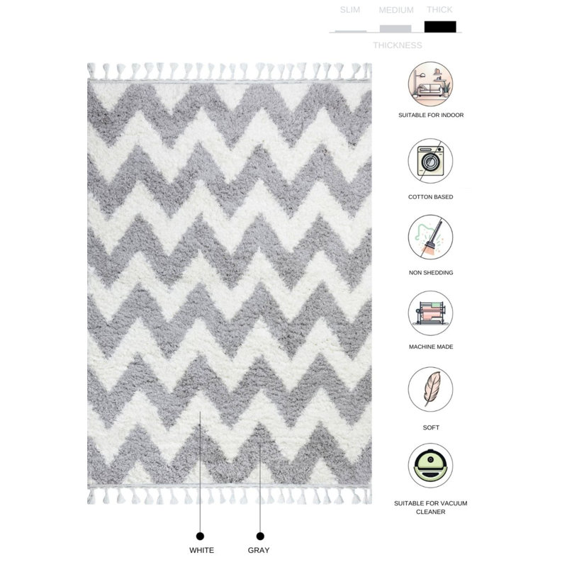 Tapis à poils longs Marou, Rectangle 6 pi 7 po x 9 pi 7 po