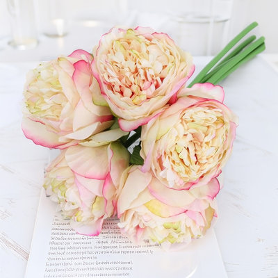10 paquets de pivoines, fleurs artificielles, bouquet de pivoines pour centre de table, fête de mariage, décoration intérieure