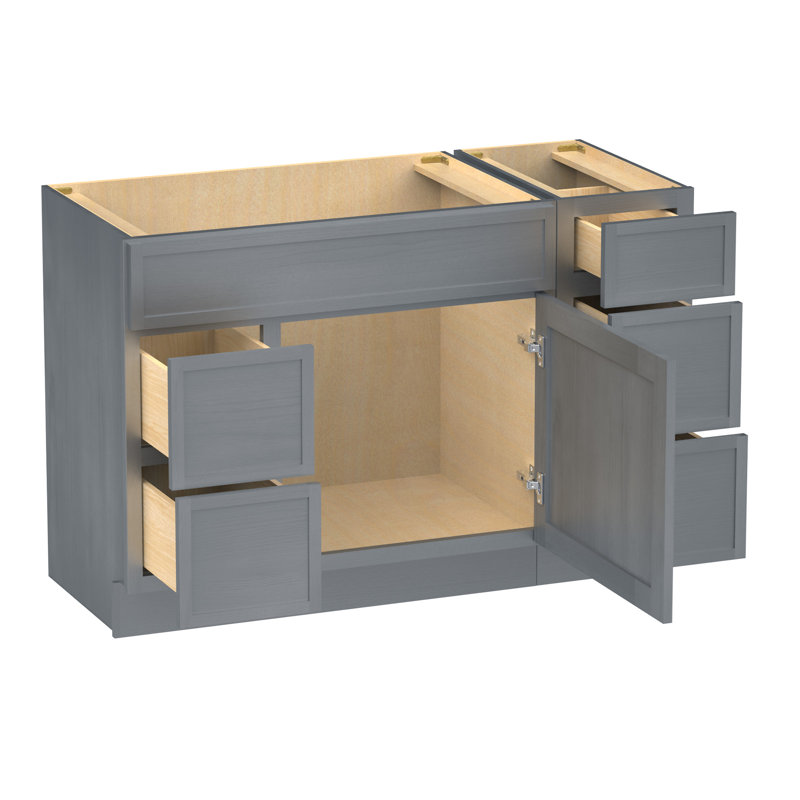 Base de meuble-lavabo simple 48 po seulement, Argent argent