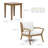 Chanon 2-Person Outdoor Acacia Wood Seating Group with Cushions, Outdoor Set Furniture (3 Piece)-2141744163